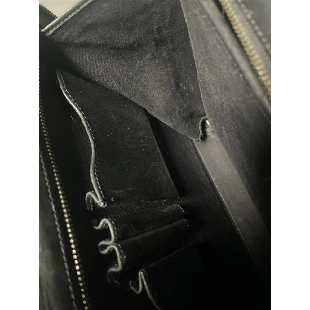 Vintage Cole Haan Black Leather Briefcase Organizer Attaché Laptop Bag
